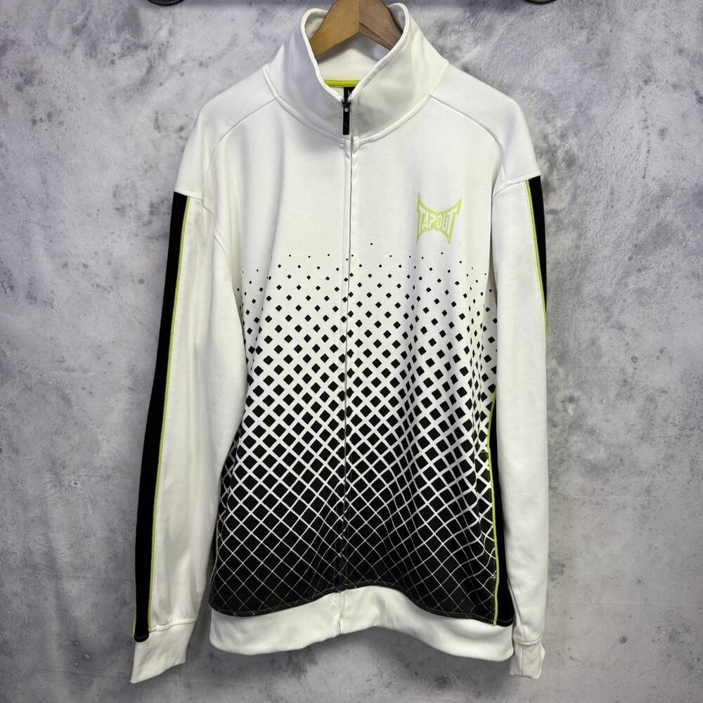 Tapout Jacket Mens 2XL White Full Zip Athletic Gym Workout